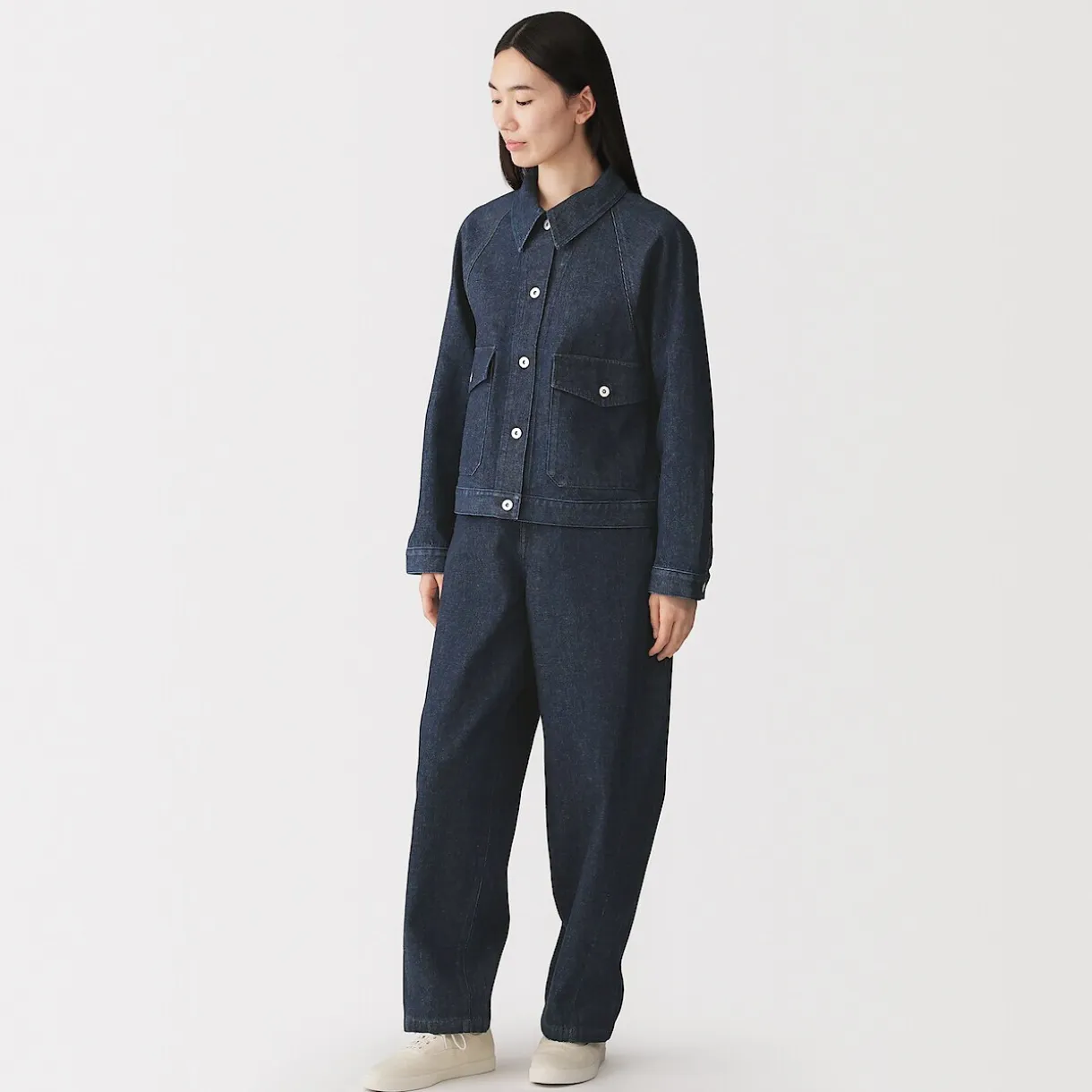 Veste de travail denim en kapok mélangé pour femme