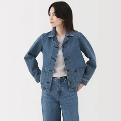 Veste de travail en denim mélangé kapok pour femme