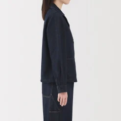 Veste de travail en denim mélangé kapok pour femme