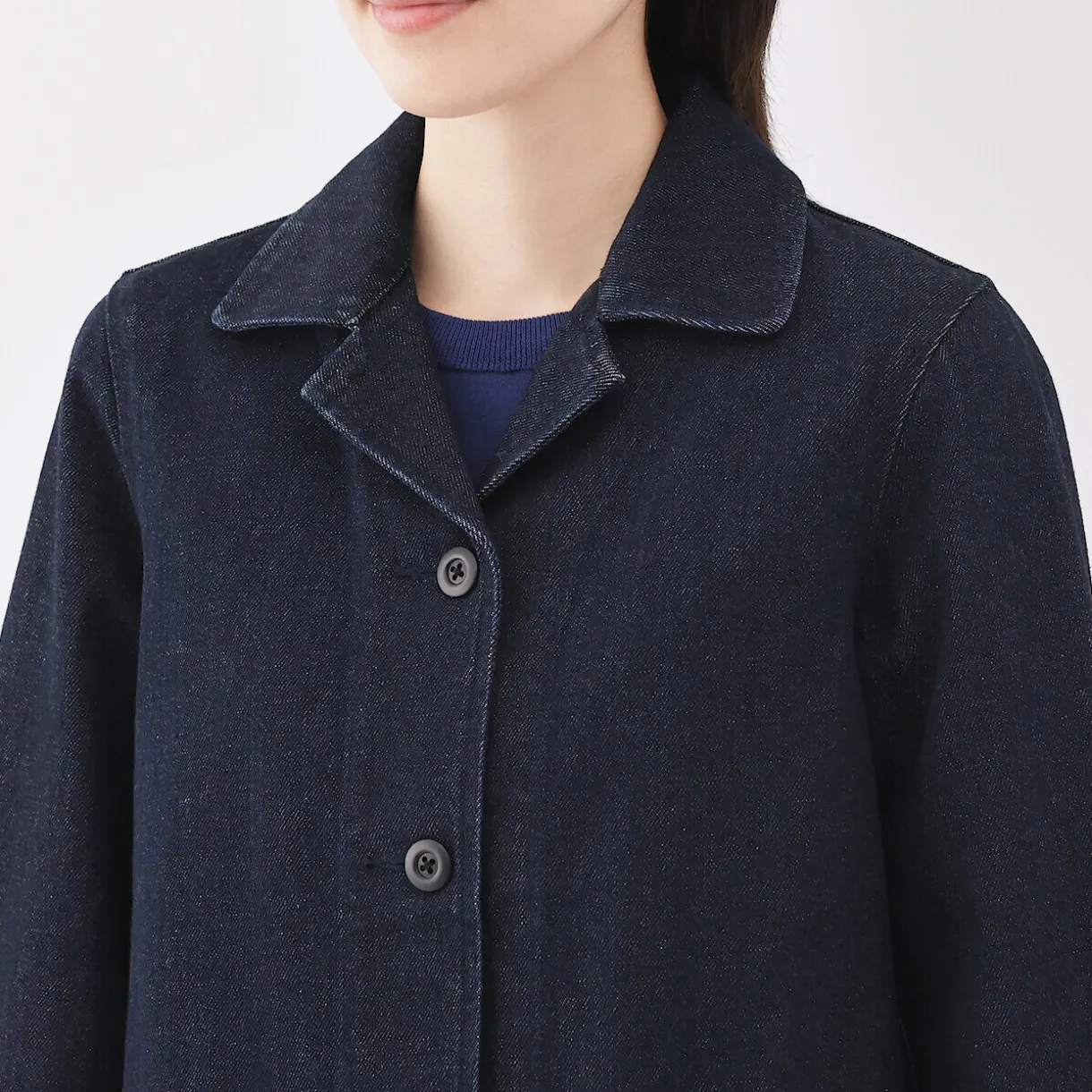 Veste de travail en denim mélangé kapok pour femme
