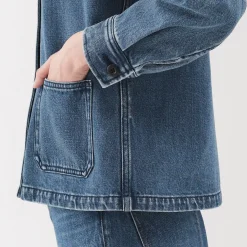 Veste de travail en denim mélangé kapok pour femme