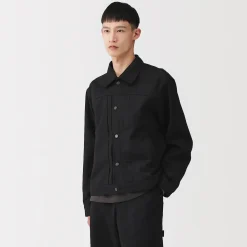 Veste en denim polyester recyclé pour homme