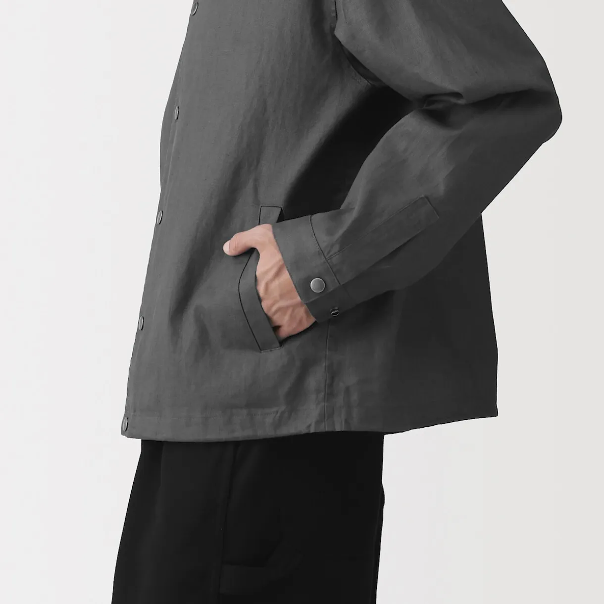 Veste en lin avec cordon de serrage pour homme