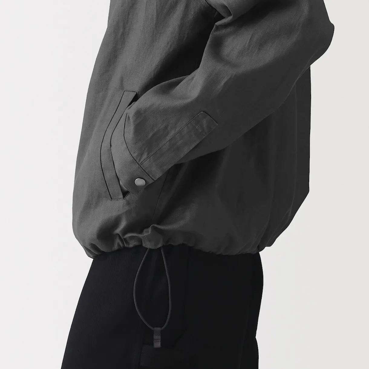 Veste en lin avec cordon de serrage pour homme