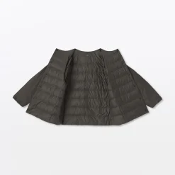 Veste légère pliable en nylon recyclé sans col pour femme