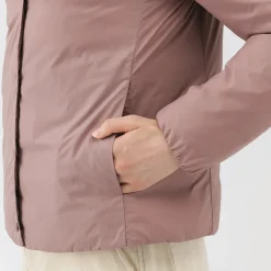 Veste légère pliable en nylon recyclé sans col pour femme