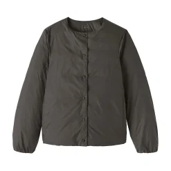 Veste légère pliable en nylon recyclé sans col pour femme