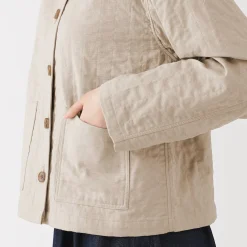 Veste matelassée en gaze double de kapok mélangé pour femme